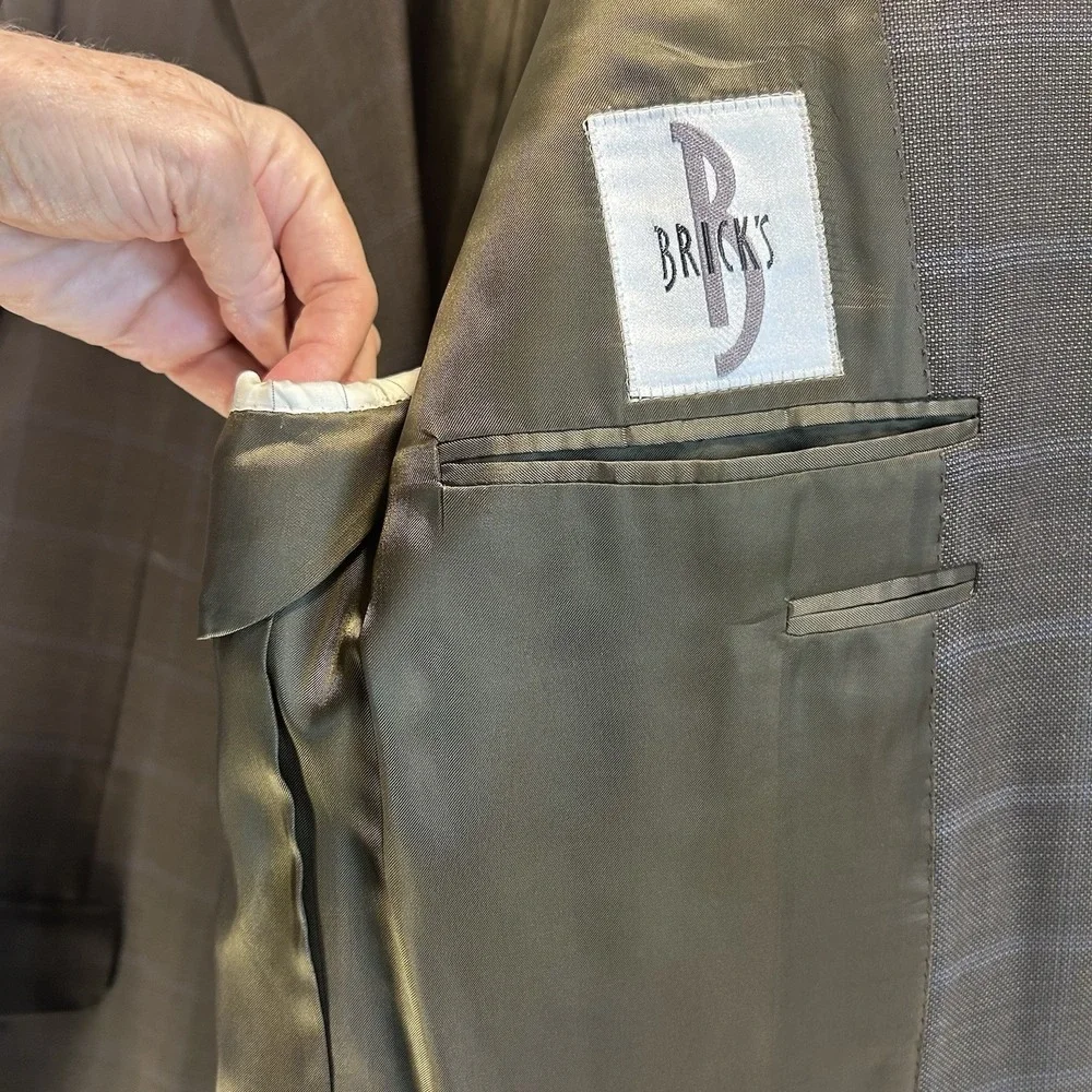 CANALI Proposta Windowpane 100% Wool Blazer Sport Coat Jacket EU 52L/US 42 L